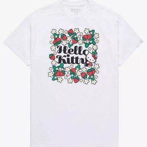 Sanrio Hello Kitty Strawberries Women's T-Shirt, Medium, White